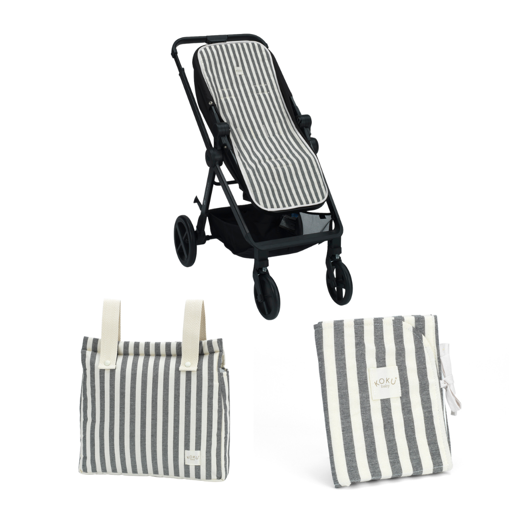 PACK COLCHONETA 3 PIEZAS STRIPE GRIS