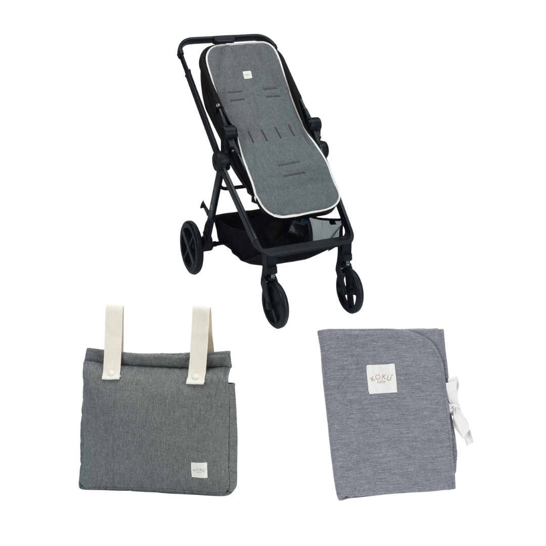 PACK COLCHONETA 3 PIEZAS SOLID GRIS