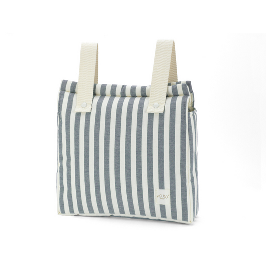 BOLSO PANERA STRIPE NAVY BLUE 30x34