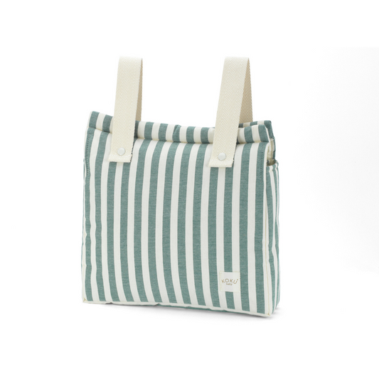 BOLSO PANERA STRIPE GREEN KHAKI 30x34