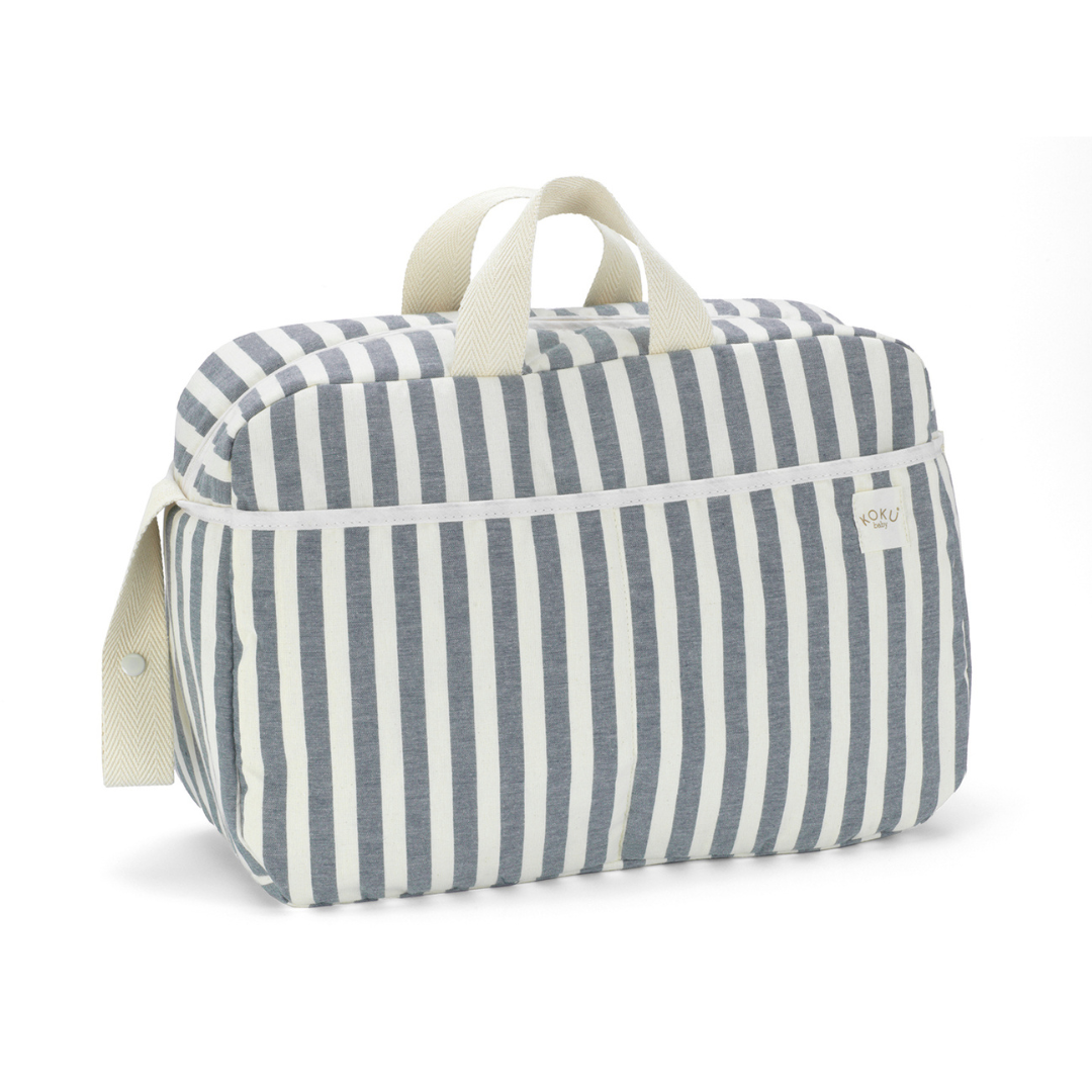 BOLSO MATERNIDAD STRIPE NAVY BLUE 30x47