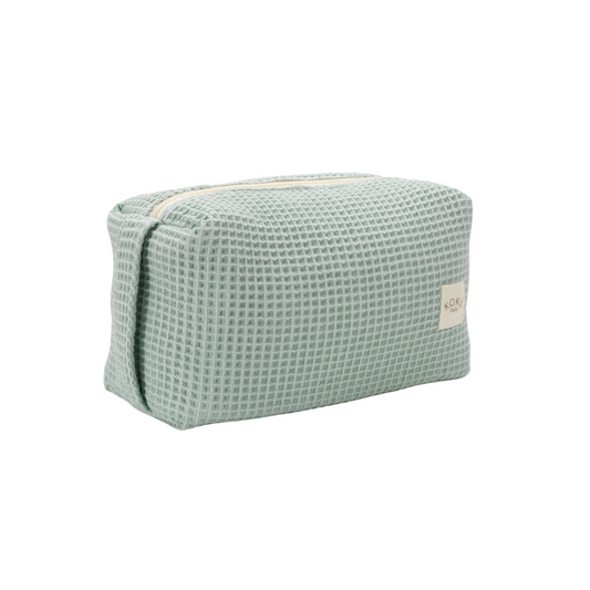 TROUSSE DE TOILETTE GAUFRÉ À LA MENTHE 20x28