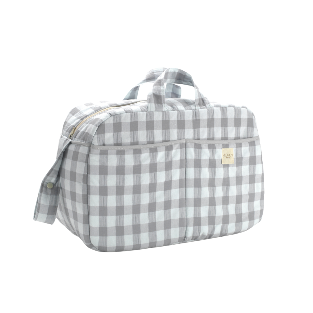 BOLSO MATERNIDAD VICHY GRIS 30x47