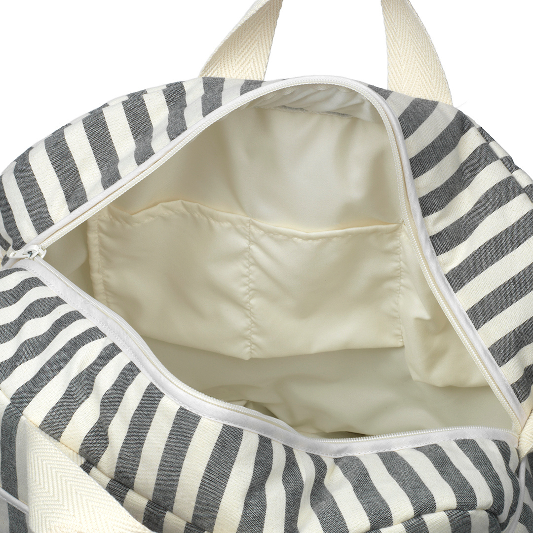 BOLSO MATERNIDAD STRIPE GRIS 30x47