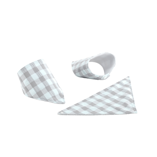PACK DE 3 BANDANAS VICHY GRIS
