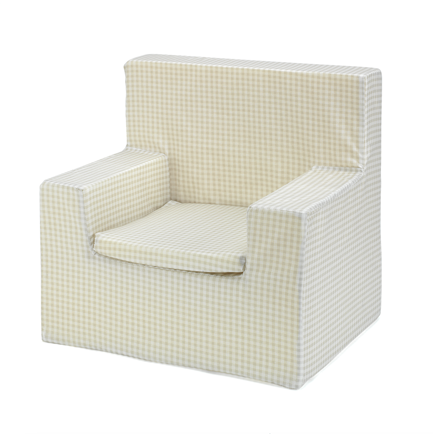 SILLÓN CUADRADO BEBE VICHY BEIGE 56x44x56