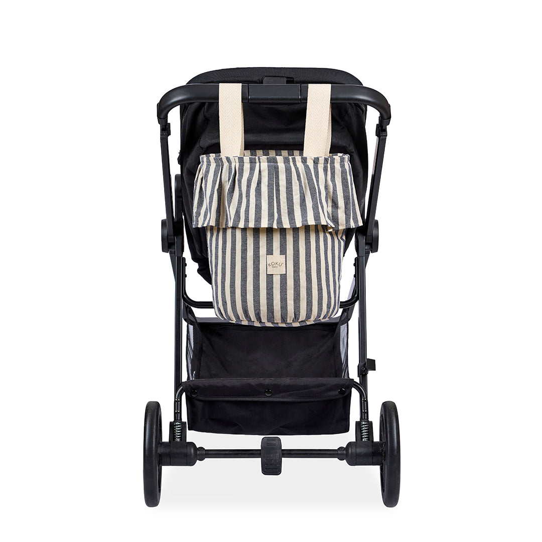 BOLSO BASKET STRIPE GRIS 35×33×24 cm