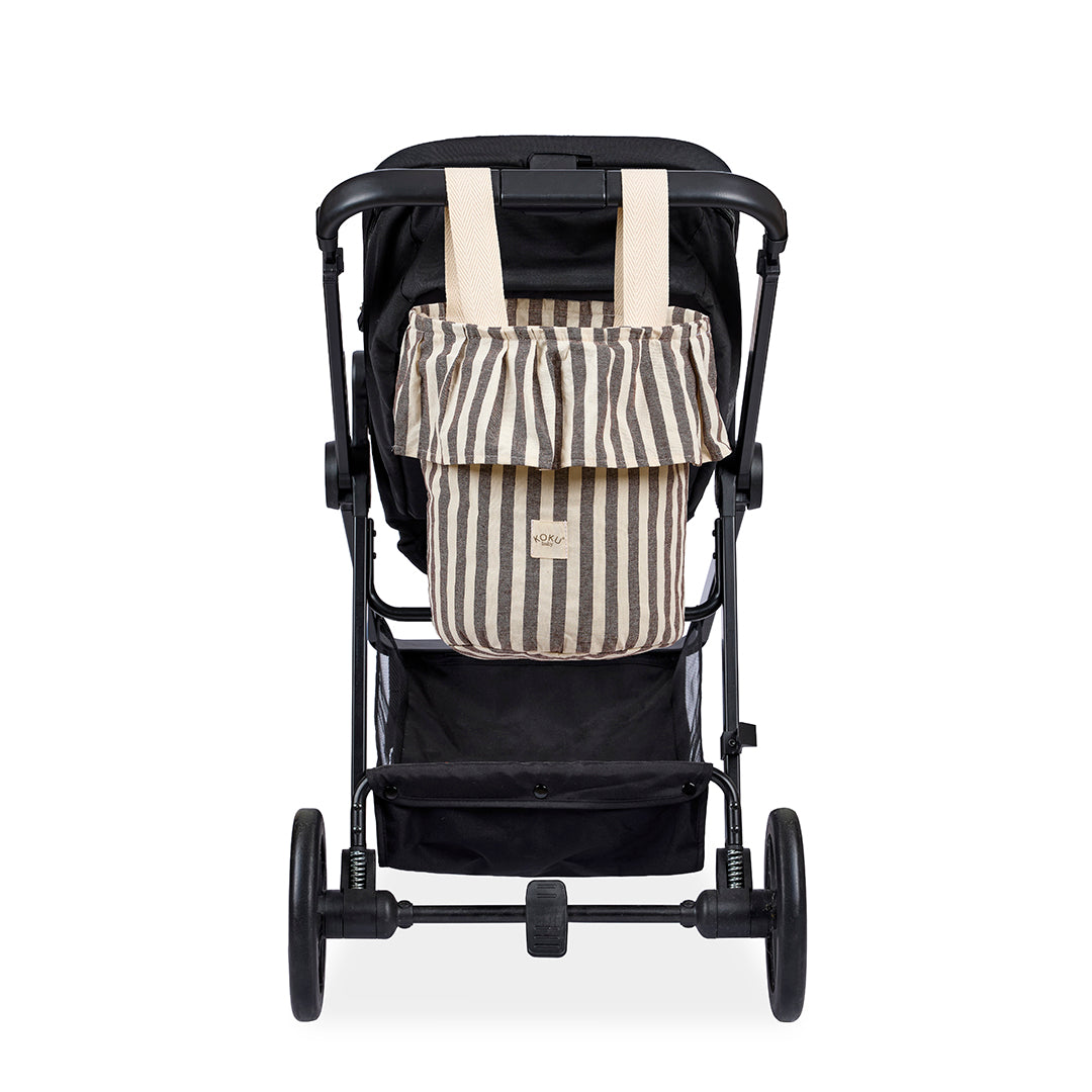 BOLSO BASKET STRIPE BROWN 35×33×24 cm