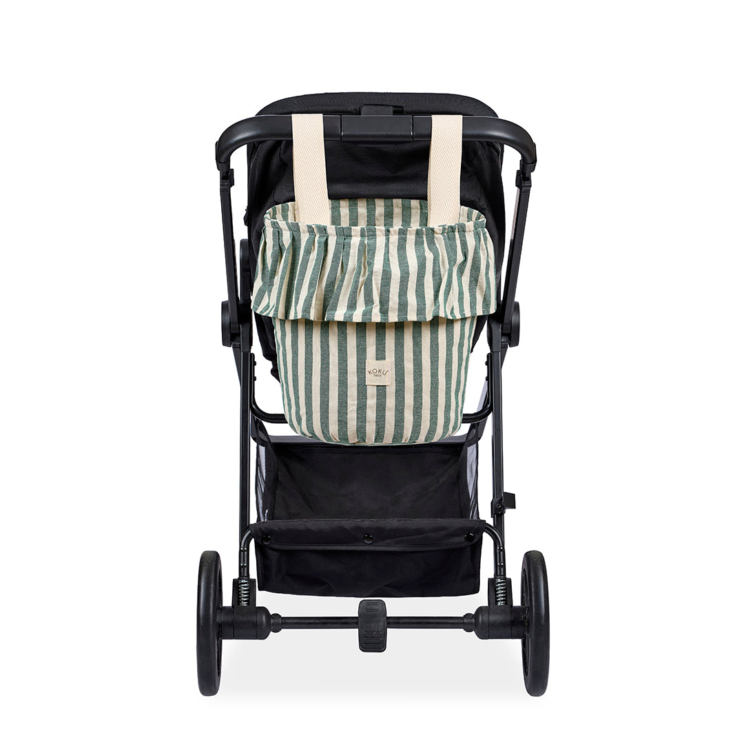 BOLSO BASKET STRIPE GREEN 35×33×24 cm