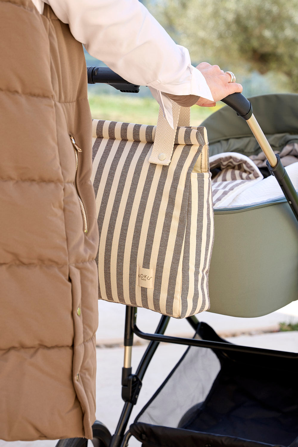 SAC PANERA STRIPE BLEU MARINE 30x34