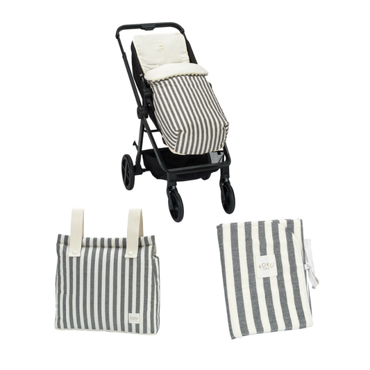 PACK SACO 3 PIEZAS STRIPE GRIS