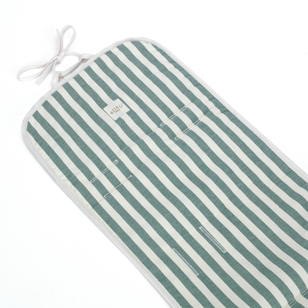 COLCHONETA PASEO STRIPE GREEN KHAKI 85X34