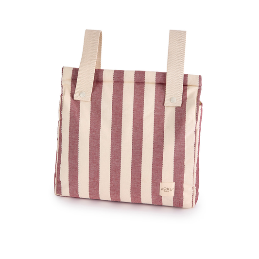 BOLSO PANERA STRIPE GRANATE 30x34
