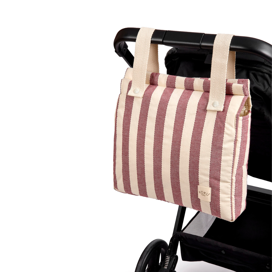 SAC PANERA STRIPE BLEU MARINE 30x34