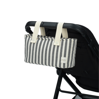 MINI SAC À RAYURES GRIS 20x42