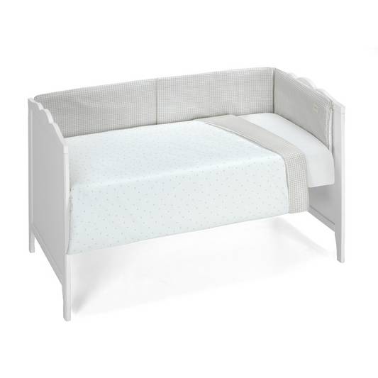 SET CUNA EDREDÓN + PROTECTOR REVERSIBLE MARRÓN ARENA 60x120