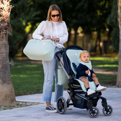 BOLSO MATERNIDAD WAFFLE MINT 30x47
