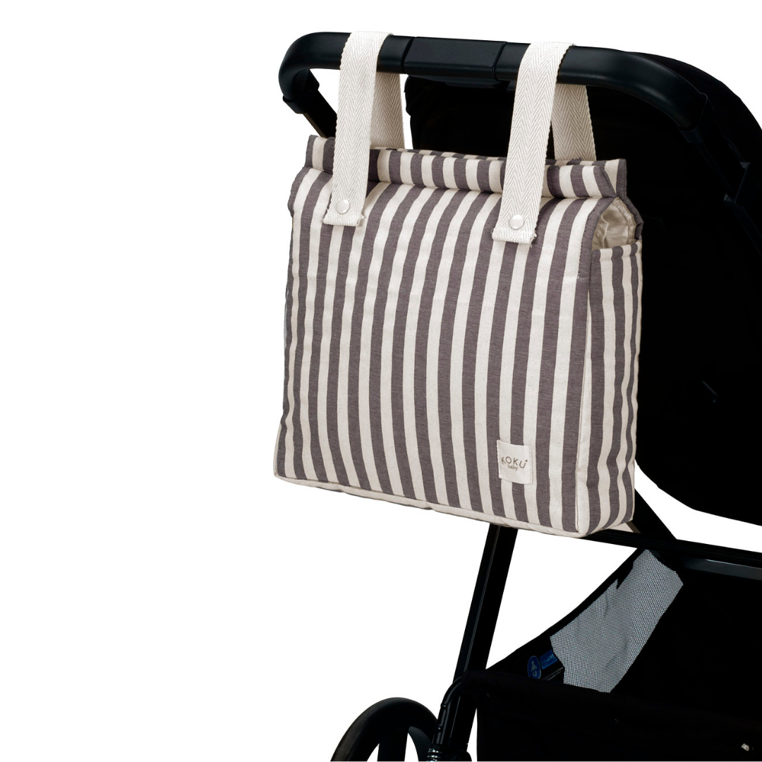 SAC PANERA STRIPE BLEU MARINE 30x34