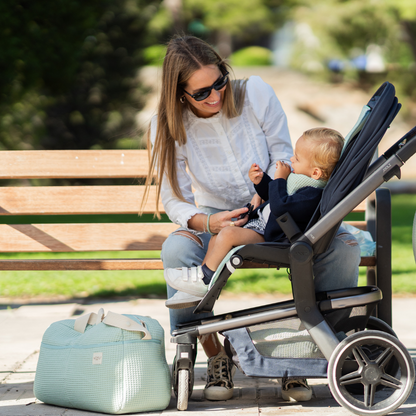BOLSO MATERNIDAD WAFFLE MINT 30x47