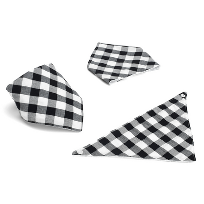 LOT DE 3 BANDANAS VICHY NOIR