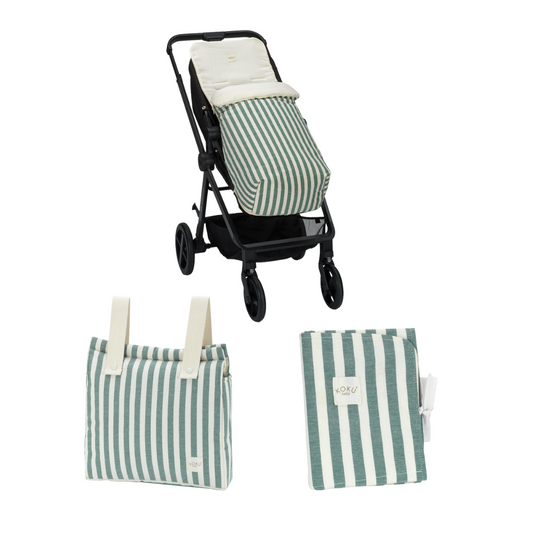 PACK SACO 3 PIEZAS STRIPE GREEN KAKHI