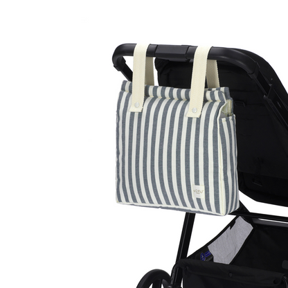 BOLSO PANERA STRIPE NAVY BLUE 30x34