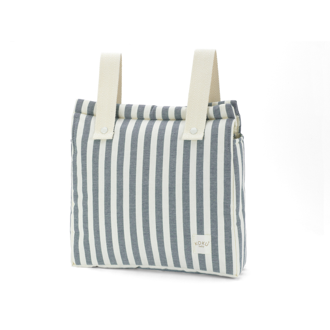 BOLSO PANERA STRIPE NAVY BLUE 30x34