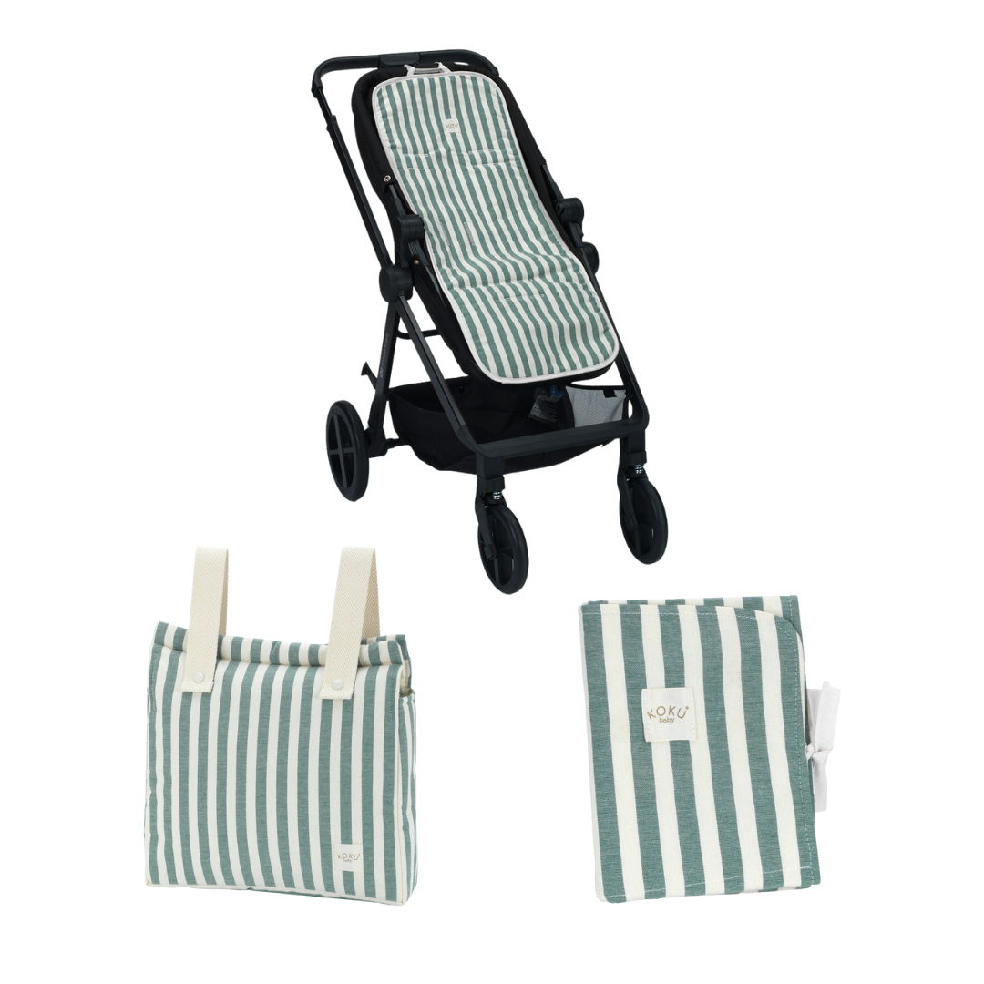 PACK COLCHONETA 3 PIEZAS STRIPE GREEN KAKHI