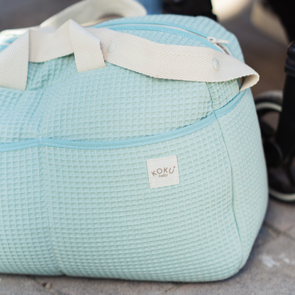 BOLSO MATERNIDAD WAFFLE MINT 30x47