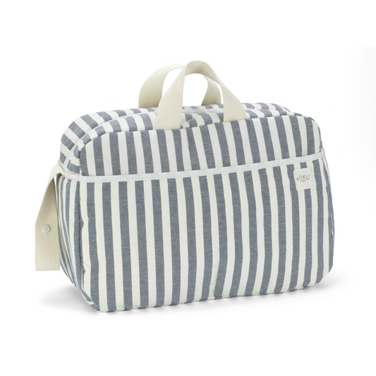 BOLSO MATERNIDAD STRIPE NAVY BLUE 30x47