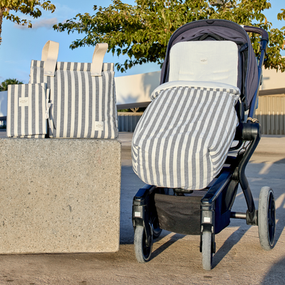 SAC DE CHAISE GRIS À RAYURES 95x35x80