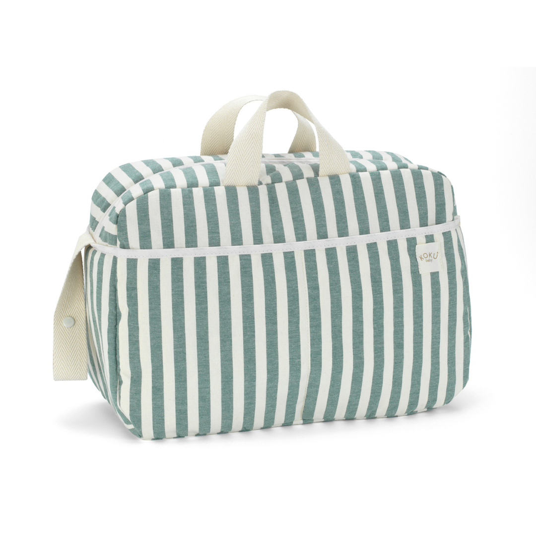 BOLSO MATERNIDAD STRIPE GREEN KHAKI 30x47