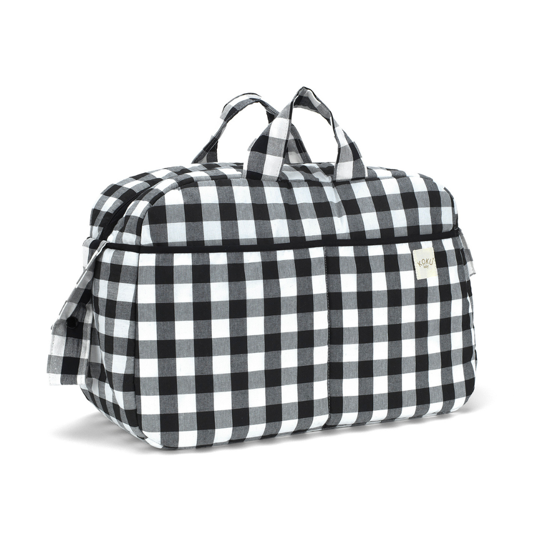 BOLSO MATERNIDAD VICHY NEGRO 30x47