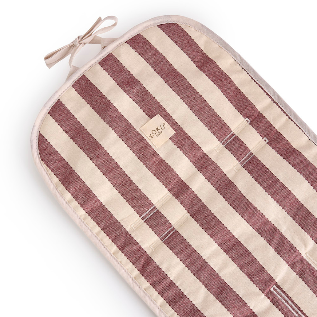 COLCHONETA PASEO STRIPE GRANATE 85X35