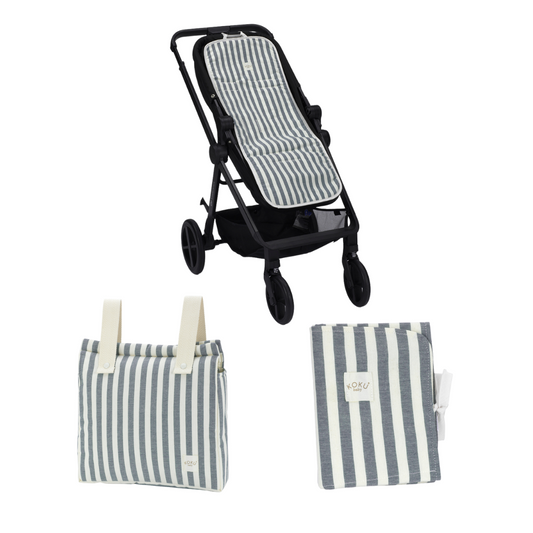 PACK COLCHONETA 3 PIEZAS STRIPE NAVY BLUE