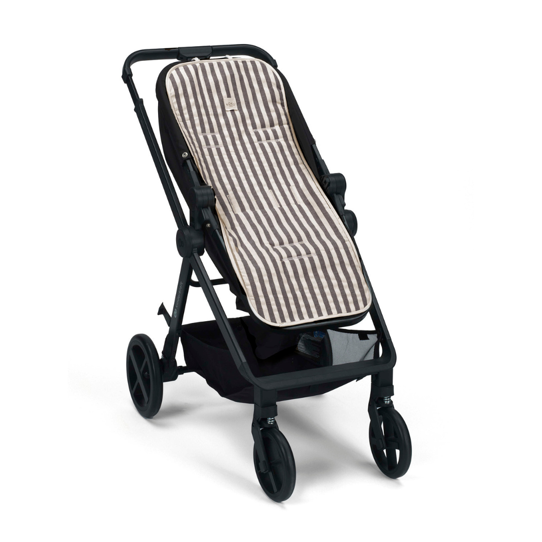 TAPIS DE MARCHE À RAYURES GRISES 85X35
