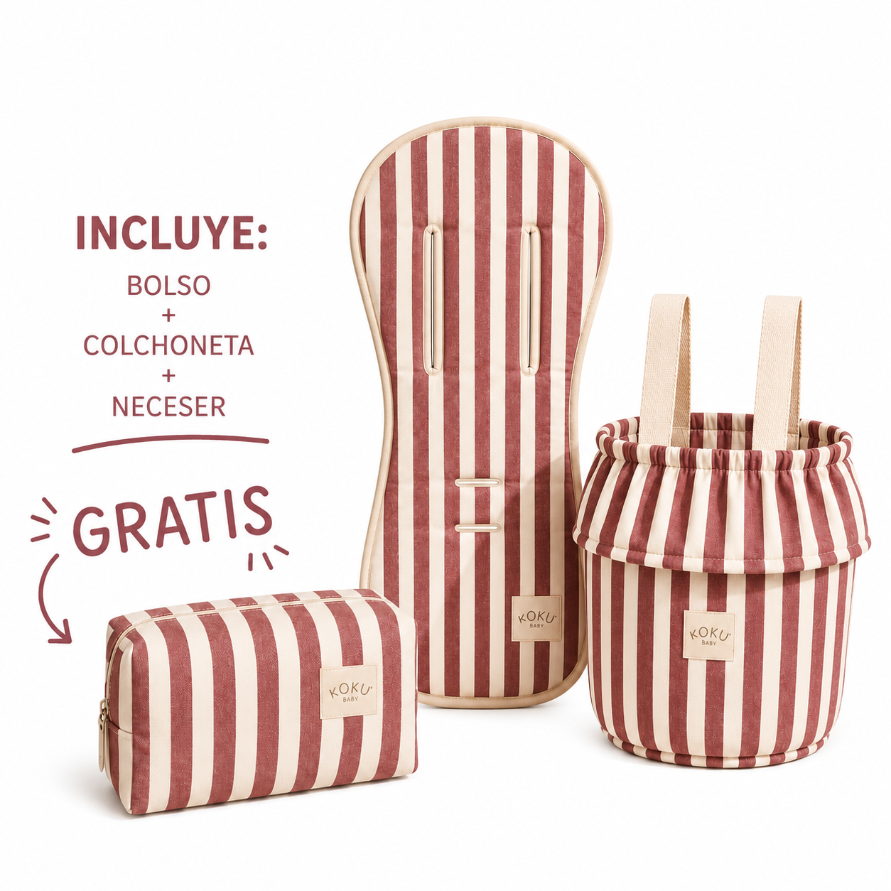 PACK PASEO STRIPE GRANATE