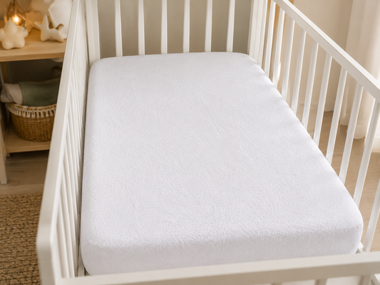 PROTECTOR RIZO ALGODÓN  IMPERMEABLE CUNA 60x120