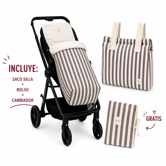 PACK SACO STRIPE BROWN