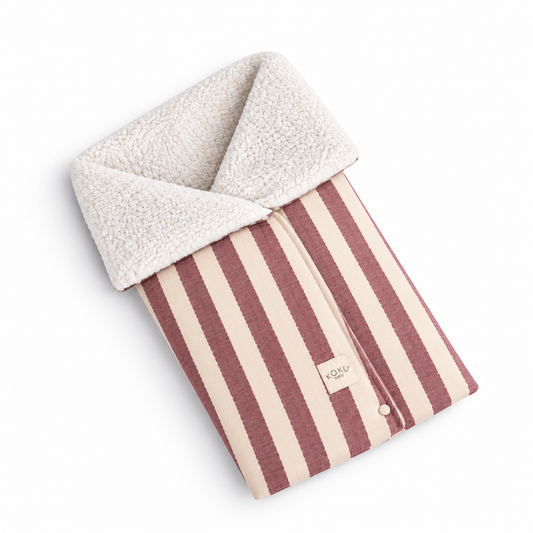 ARRULLO BORREGUITO STRIPE GRANATE 70x90