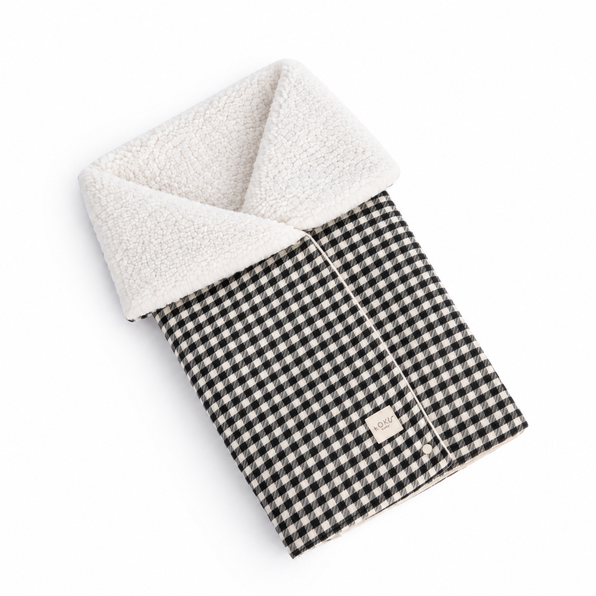ARRULLO PASEO BORREGUITO VICHY JACQUARD BLANCO & NEGRO 70x90
