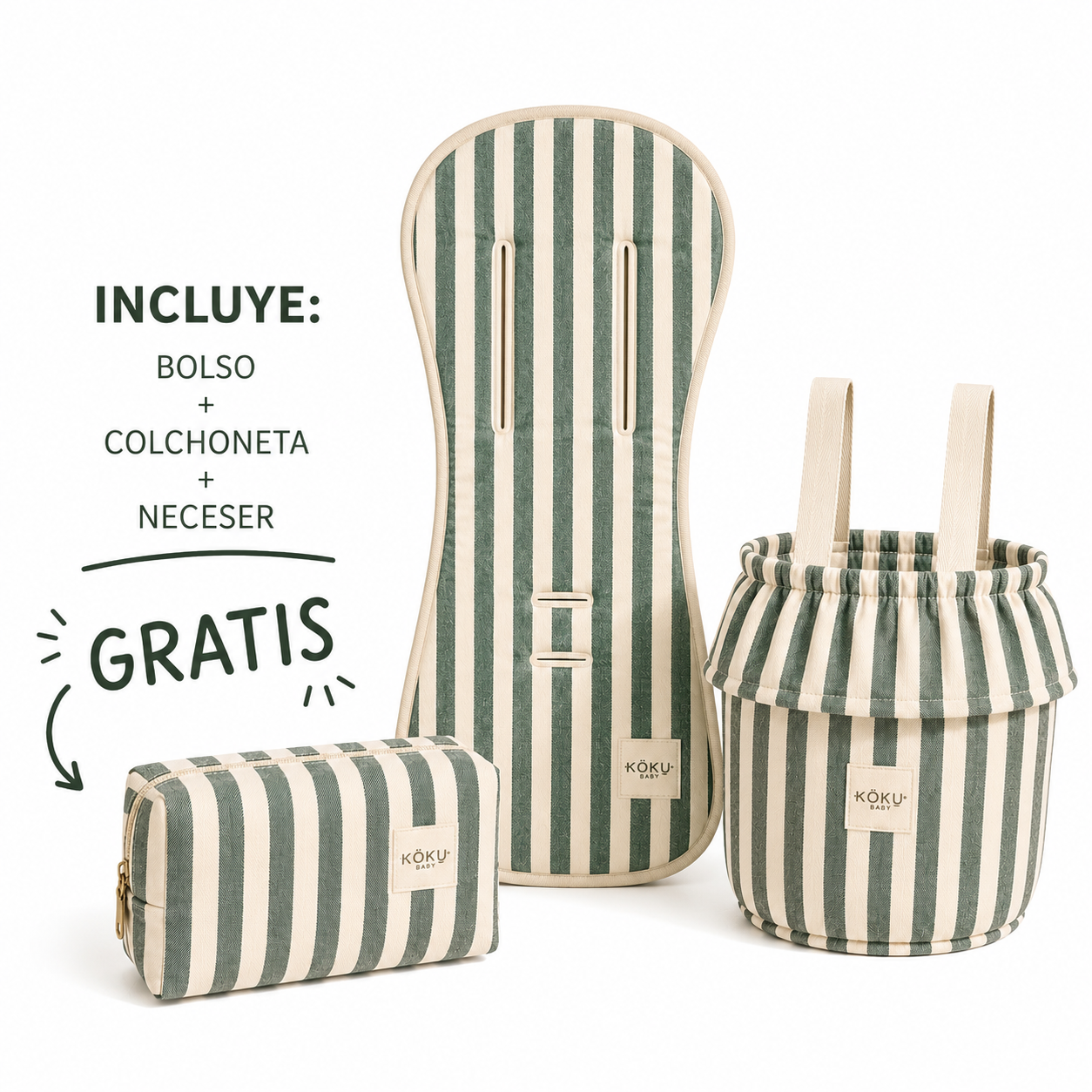 PACK PASEO STRIPE GREEN