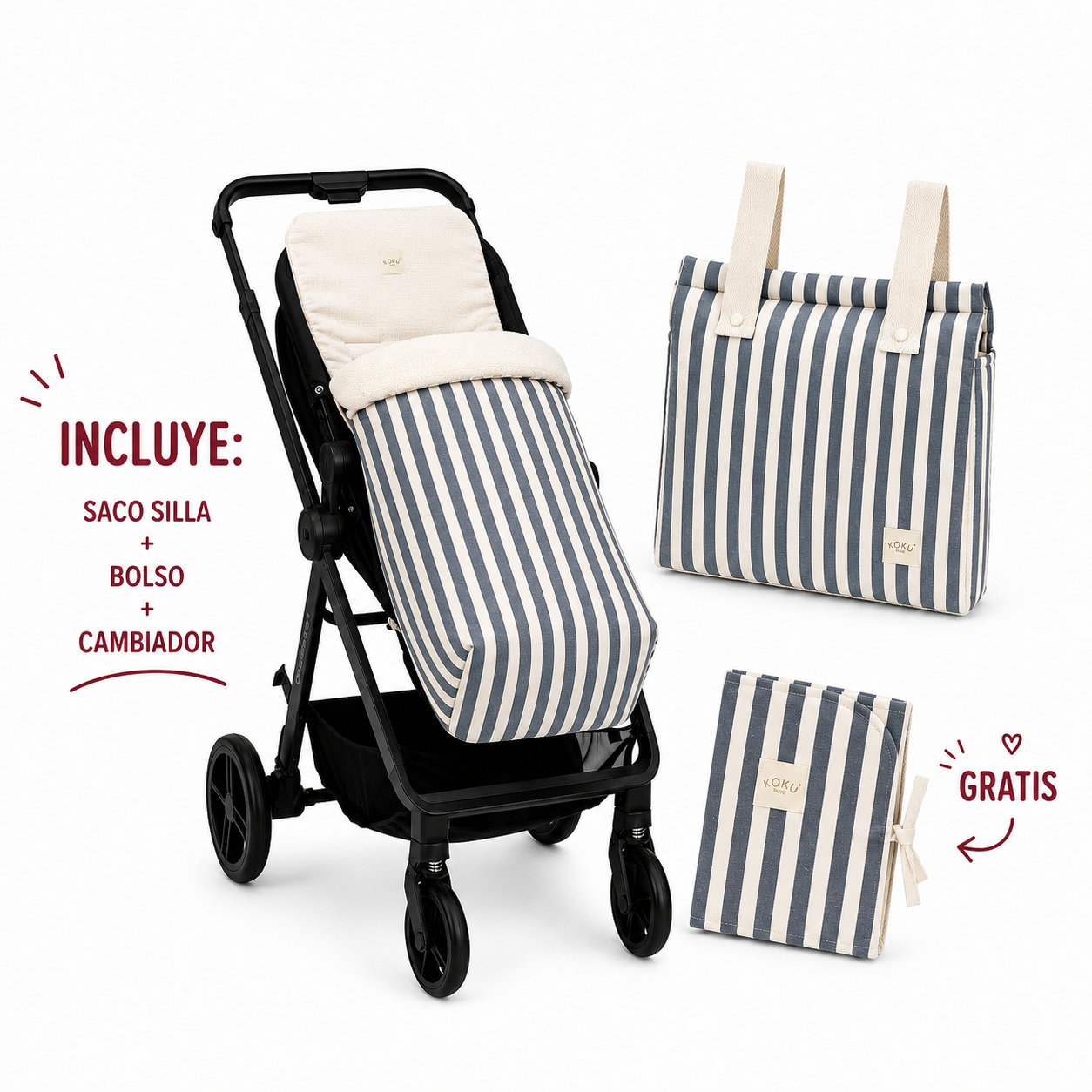 PACK SACO STRIPE NAVY BLUE