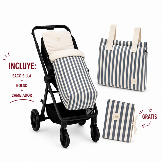 PACK SACO STRIPE NAVY BLUE