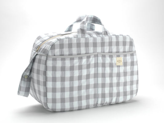 BOLSO MATERNIDAD VICHY GRIS 30x47