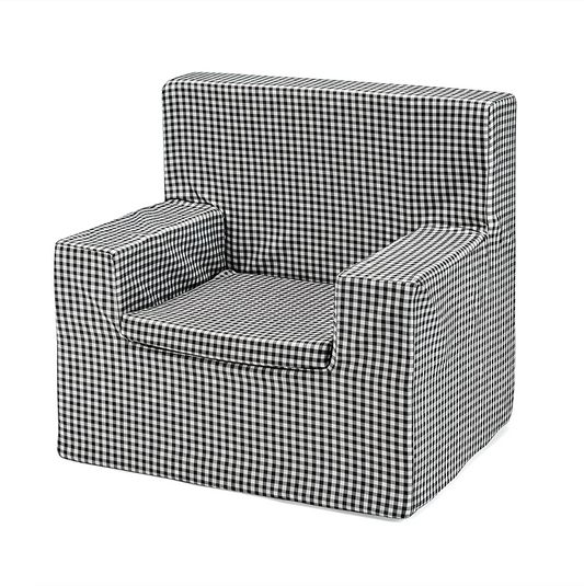 SILLÓN CUADRADO BEBE VICHY NEGRO 56x44x56