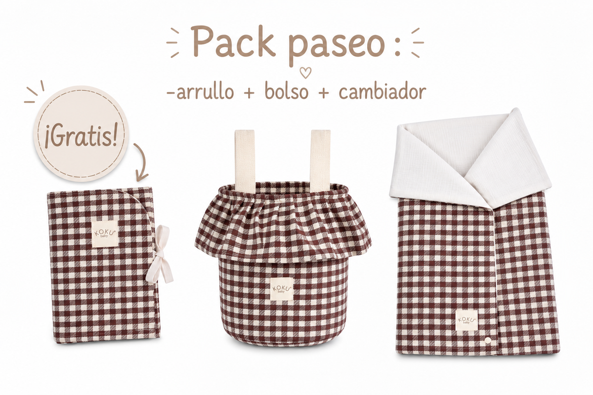PACK ARRULLO VICHY JACQUARD GRANATE