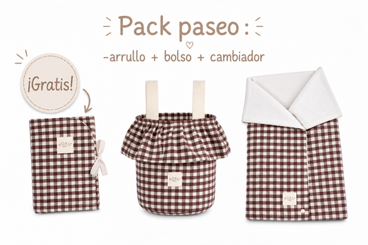 PACK ARRULLO VICHY JACQUARD GRANATE