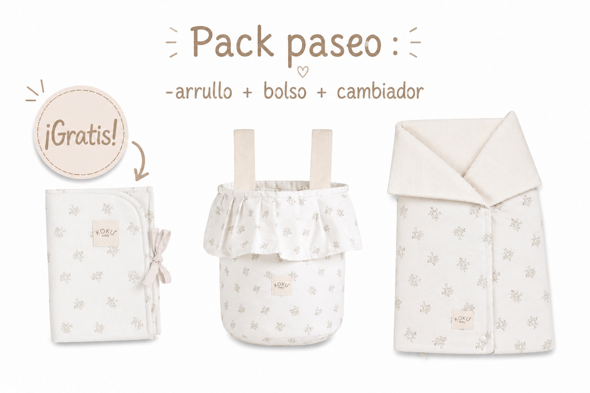 PACK ARRULLO PIQUÉ FLORAL