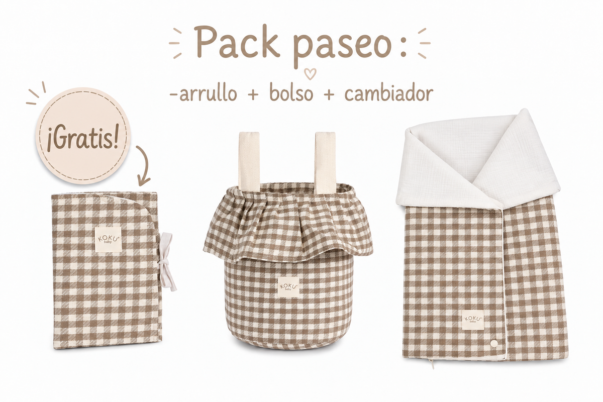 PACK ARRULLO VICHY JACQUARD TOPO